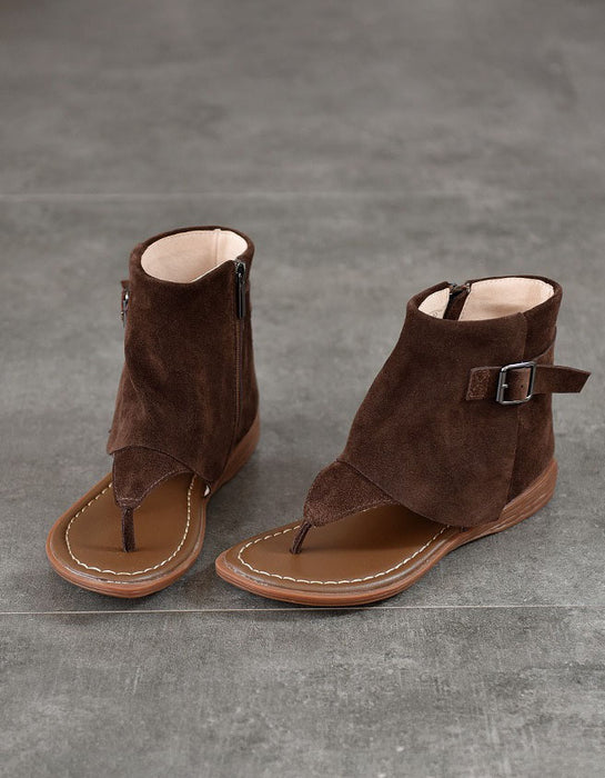 Summer Roman Style Suede High-top Thong Sandals Boots Obiono June Shoes Collection 2026 103.00