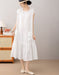 Women's Summer Round Neck Pocket Patchwork Loose Linen Mid Dress Buykud Aug New in 2026 69.60