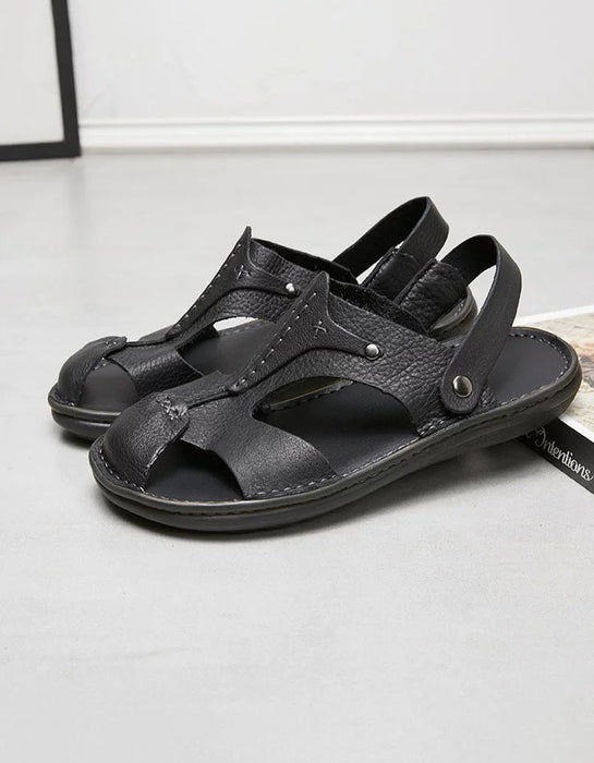 Summer Soft Leather Comfortable Close Toe Sandals for Men June Shoes Collection 2026 99.00