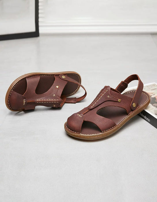 Summer Soft Leather Comfortable Close Toe Sandals for Men June Shoes Collection 2026 99.00