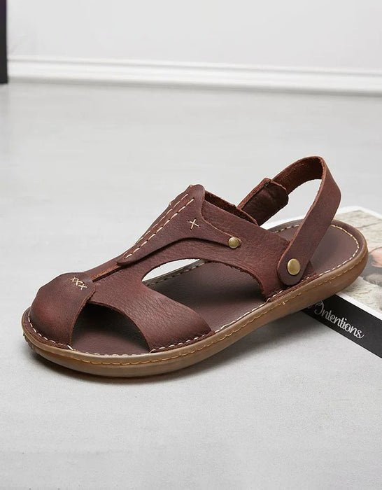 Summer Soft Leather Comfortable Close Toe Sandals for Men June Shoes Collection 2026 99.00