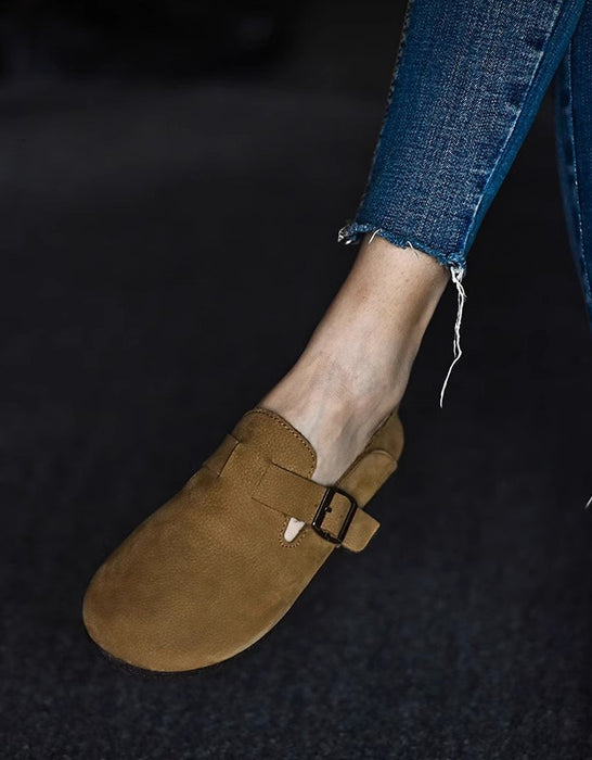 Summer Spring Soft Leather Comfortable Clogs