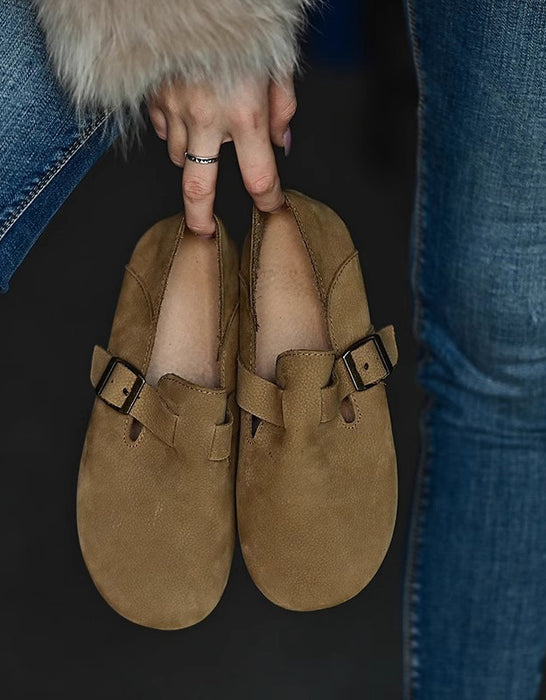 Summer Spring Soft Leather Comfortable Clogs