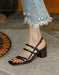 Summer Square toe Strappy Chic Chunky Heels Sandals Black July Shoes Collection 2026 95.00