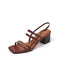 Summer Square toe Strappy Chic Chunky Heels Sandals Brown July Shoes Collection 2026 95.00