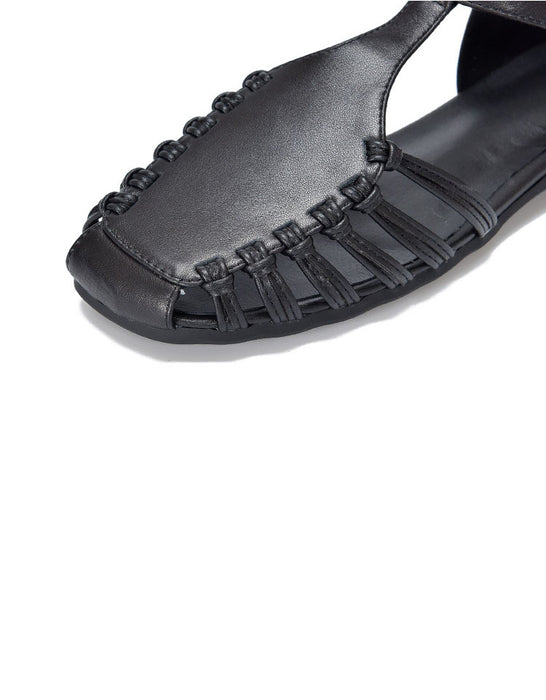 Sandales d'été en cuir souple à boucle réglable