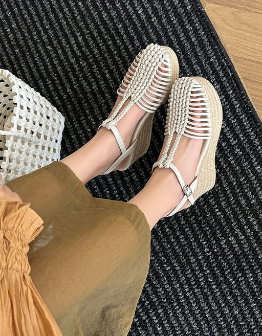 Summer T-strap Wedge Espadrille Sandals for women April Shoes Collection 2026 98.80