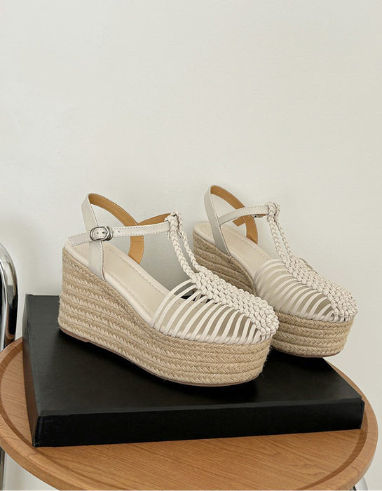 Summer T-strap Wedge Espadrille Sandals for women April Shoes Collection 2026 98.80