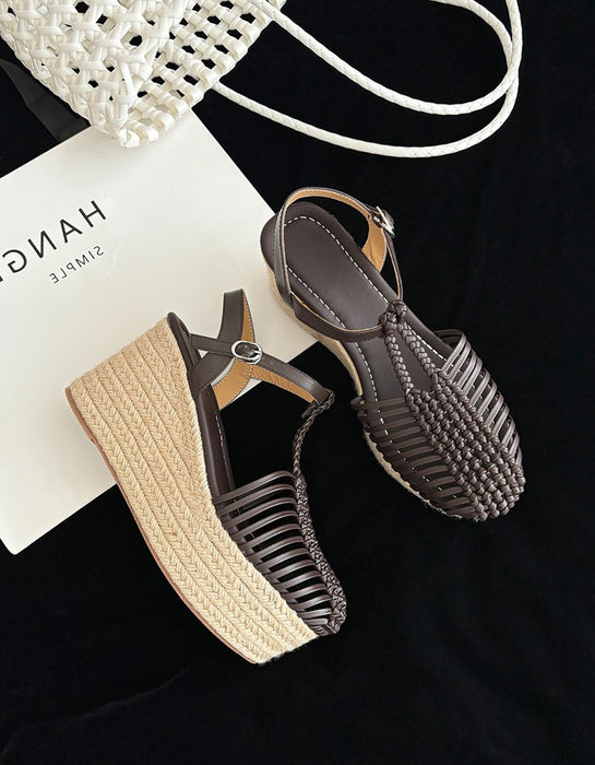Summer T-strap Wedge Espadrille Sandals for women April Shoes Collection 2026 98.80