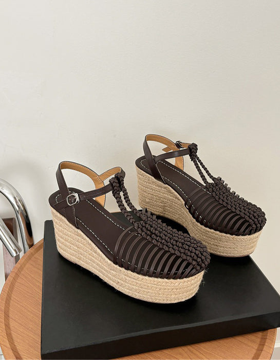 Summer T-strap Wedge Espadrille Sandals for women April Shoes Collection 2026 98.80
