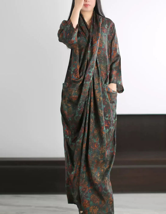 Summer Vintage Cross-front Long Dress for Women