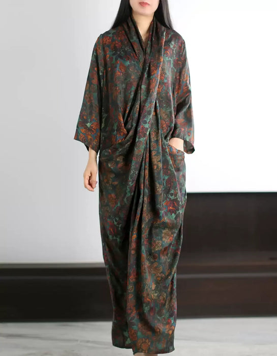 Summer Vintage Cross-front Long Dress for Women