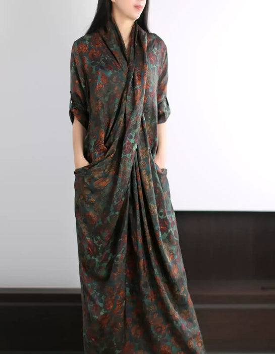 Summer Vintage Cross-front Long Dress for Women