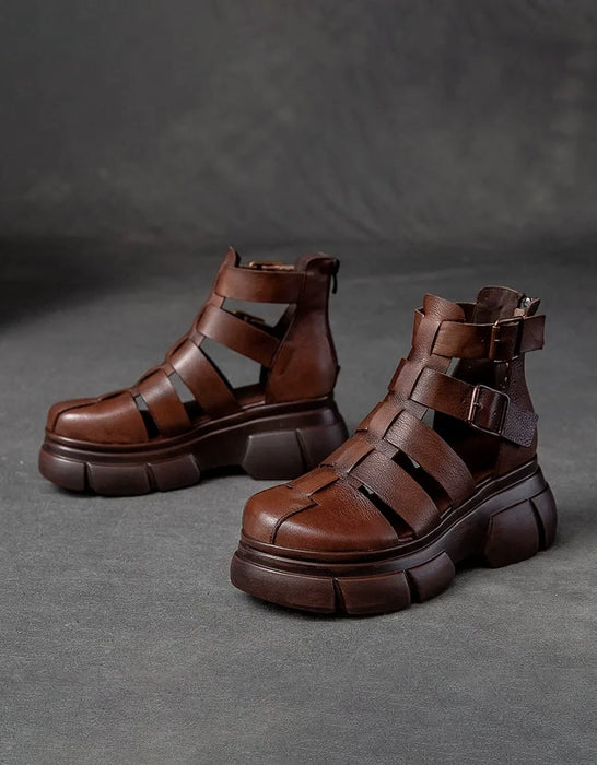 Summer Ankle Strappy Close Toe Platform Sandals 2026