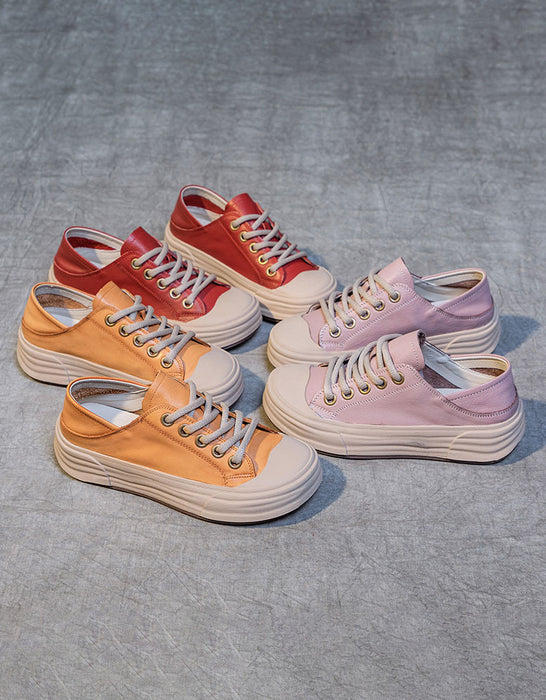 Versatile Casual Leather Sneakers for Women