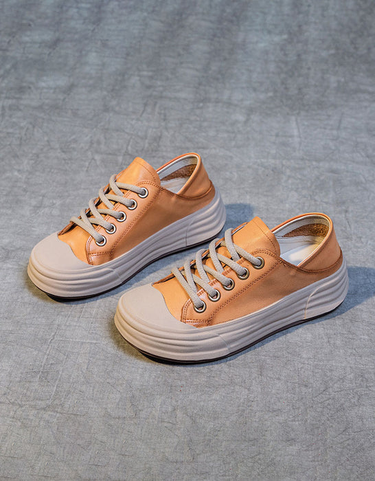 Versatile Casual Leather Sneakers for Women