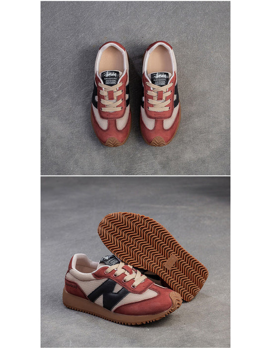 Vintage Breathable Mesh Comfortable Platform Sneakers red March Shoes Collection 2026 96.60