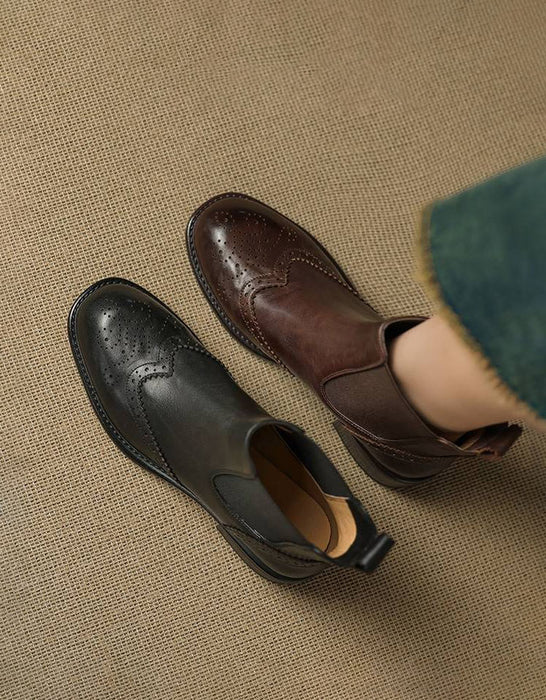Vintage British Style Chelsea Women Oxford Boots