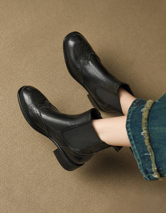 Vintage British Style Chelsea Women Oxford Boots