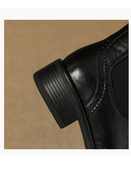 Vintage British Style Chelsea Women Oxford Boots