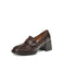 Brown leather loafer shoe on a white background