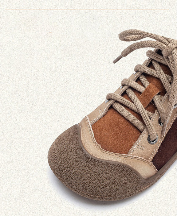 Vintage Color Match Non-slip Fur Lining Winter Sneakers