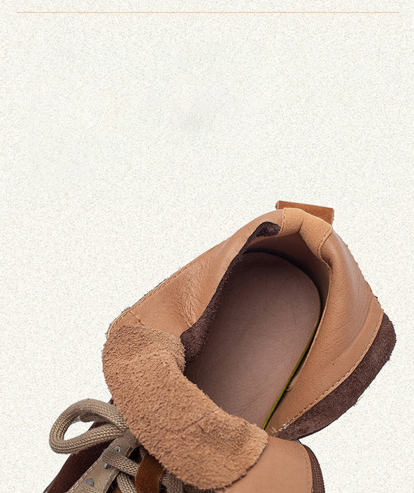 Vintage Color Match Non-slip Fur Lining Winter Sneakers