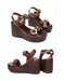 Vintage Floral Open Toe Wedge Sandals Slingback March Shoes Collection 2026 83.00
