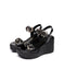 Vintage Floral Open Toe Wedge Sandals Slingback March Shoes Collection 2026 83.00