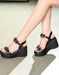 Vintage Floral Open Toe Wedge Sandals Slingback March Shoes Collection 2026 83.00