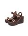 Vintage Floral Open Toe Wedge Sandals Slingback March Shoes Collection 2026 83.00