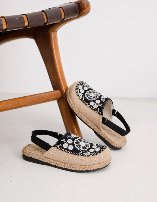 Vintage Flower Embroidery Summer Linen Clogs Shoes Obiono April Shoes Collection 2026 65.30
