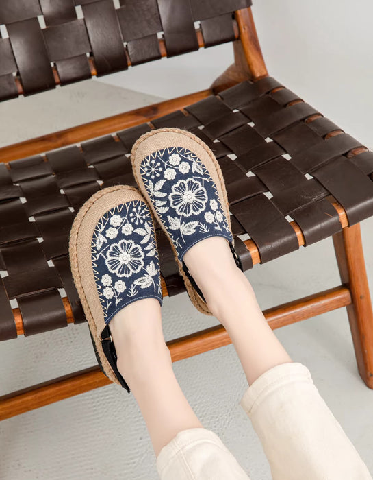 Vintage Flower Embroidery Summer Linen Clogs Shoes Obiono April Shoes Collection 2026 65.30