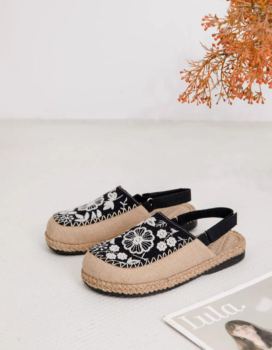 Vintage Flower Embroidery Summer Linen Clogs Shoes Obiono April Shoes Collection 2026 65.30