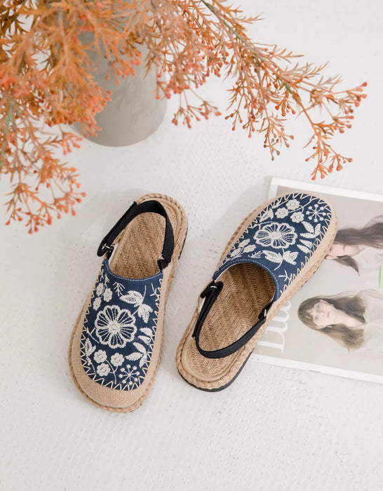 Vintage Flower Embroidery Summer Linen Clogs Shoes Obiono April Shoes Collection 2026 65.30