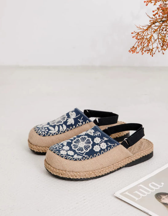Vintage Flower Embroidery Summer Linen Clogs Shoes Obiono April Shoes Collection 2026 65.30