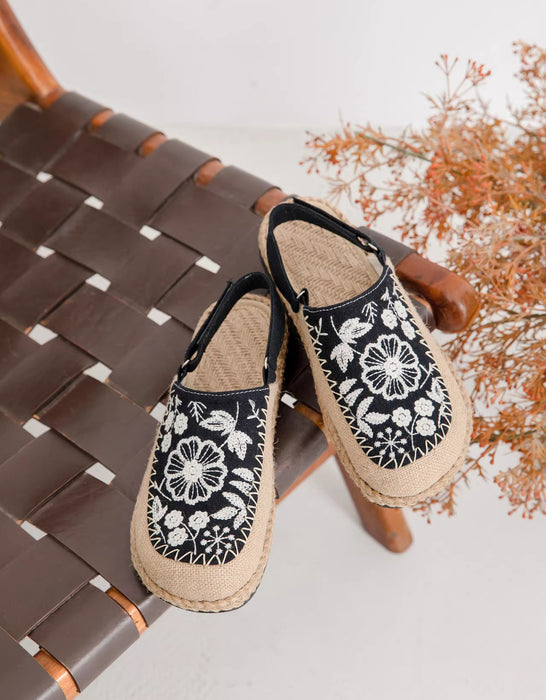 Vintage Flower Embroidery Summer Linen Clogs Shoes April Shoes Collection 2026 65.30