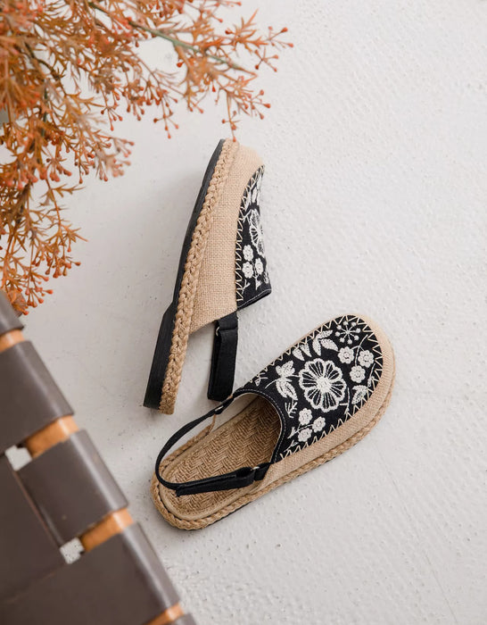 Vintage Flower Embroidery Summer Linen Clogs Shoes Obiono April Shoes Collection 2026 65.30