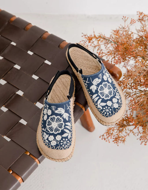 Vintage Flower Embroidery Summer Linen Clogs Shoes April Shoes Collection 2026 65.30