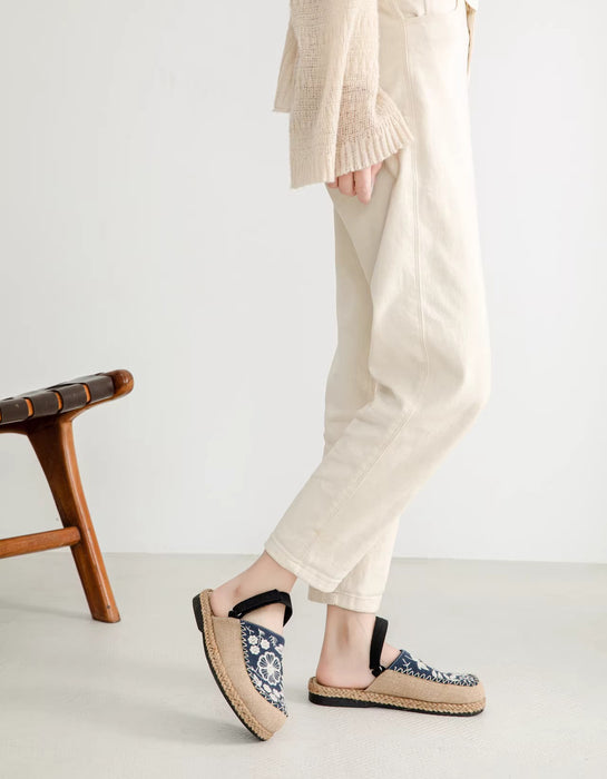 Vintage Flower Embroidery Summer Linen Clogs Shoes Obiono April Shoes Collection 2026 65.30