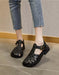 Vintage Leather Woven T-strap Wide Toe Box Sandals May Shoes Collection 2026 93.00
