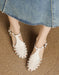 Vintage Roman Style Openwork Woven T-strap Sandals May Shoes Collection 2026 97.00