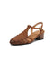 Vintage Roman Style Openwork Woven T-strap Sandals May Shoes Collection 2026 97.00