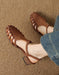 Vintage Roman Style Openwork Woven T-strap Sandals May Shoes Collection 2026 97.00
