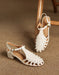 Vintage Roman Style Openwork Woven T-strap Sandals May Shoes Collection 2026 97.00