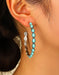 Vintage Turquoise Large Hoop Earrings