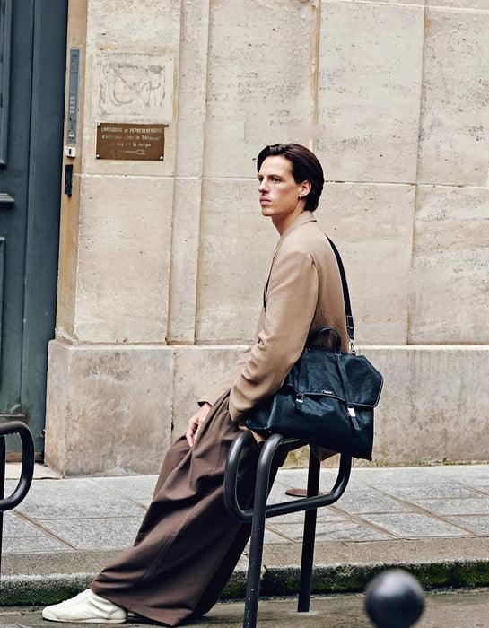 Vintage Vegetable-tanned Leather Crossbody Bag  Try On