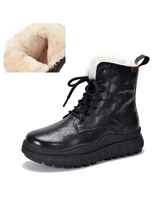 Waterproof Comfortable Winter Retro Boots With Fur