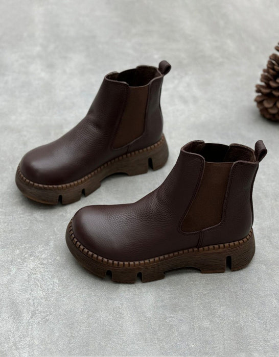 Waterproof Retro Leather Comfortable Winter Snow Boots