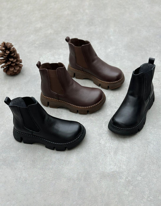 Waterproof Retro Leather Comfortable Winter Snow Boots